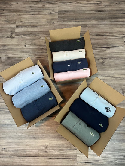 Mystery Box M: 3–4 Lacoste items – e.g., knitted sweaters, hoodies, polo shirts, and more