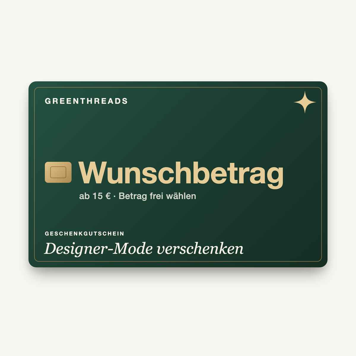 GreenThreads Wunschgutschein – Geschenkgutschein mit frei wählbarem Betrag ab 15 €